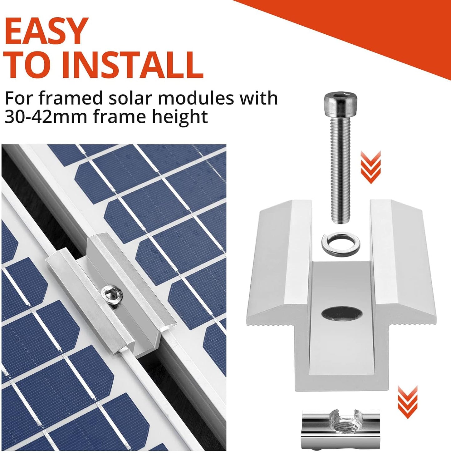 10pcs Photovoltaik-Solarmodul-Mittelklemmen Mzy13