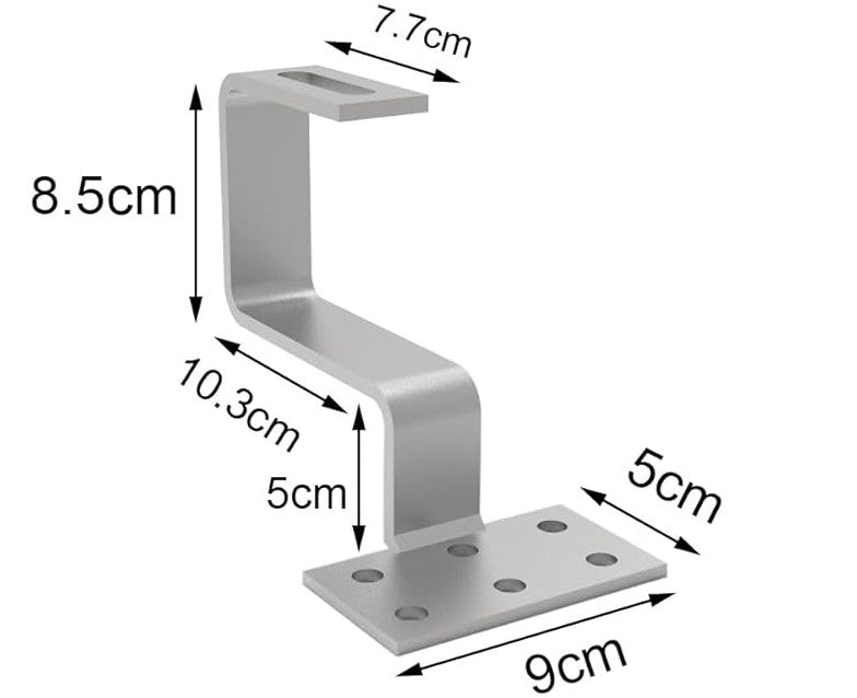 Solar Halterung Ziegeldach Set für1/2/3/4 Module, Upgrade 350MM Aluprofil und Photovoltaik Dachhaken, Solarmodul Halterung Ziegeldach Einstellbare Klemmen für Modul Dicke 30mm-45mm MZD10