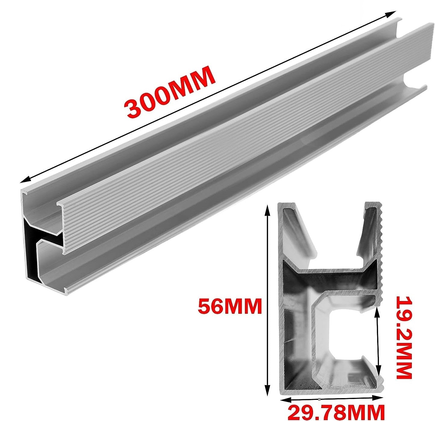 Solar Halterung Ziegeldach Set für1/2/3/4 Module, Upgrade 300MM Aluprofil und Photovoltaik Dachhaken, Solarmodul Halterung Ziegeldach Schwarz Einstellbare Klemmen für Modul Dicke 30mm 35 mm 40mm Mzd01