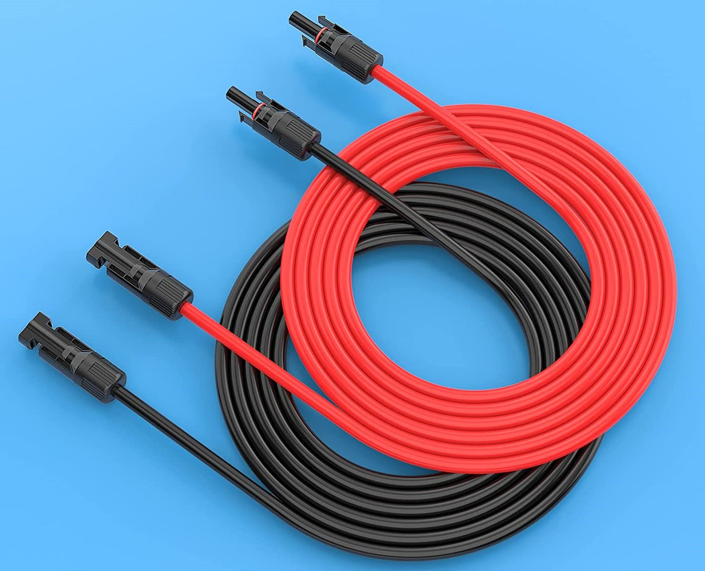 Solarkabel Verlängerung 4mm² / 6mm² 1-20m Solarpanel Adapterkabel,Solarkabel Verlängerung ,Beide Seiten M-C-4 Solarstecker Solarkabel-Verlängerungskabel,für stecker solaranlage Solarzellen Photovoltaik Montage(Schwarz+Rot)