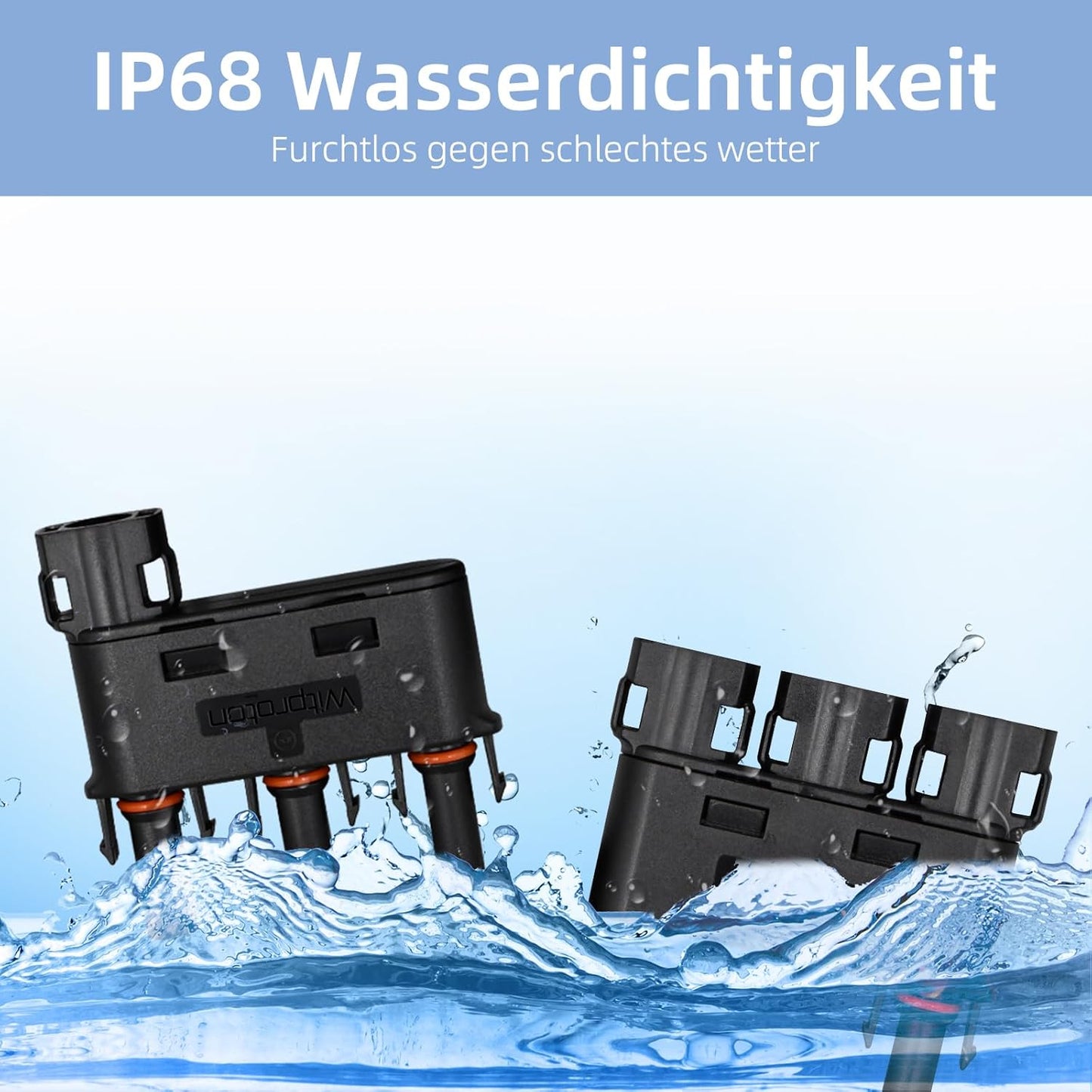 Trisinger Solar Y/T Abzweigkabel Steckverbinder IP68 Wasserdichter 1500V,1 Paar (3 zu 1 Abzweiganschluss 1500v)