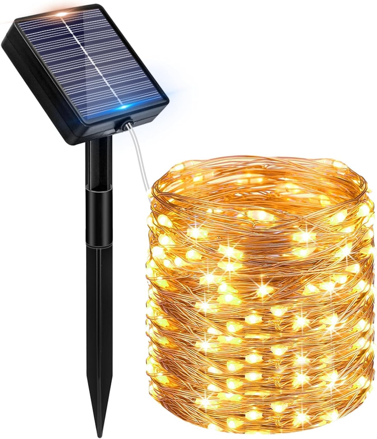 Solar Lichterkette outdoor aussen, 50/100/200/300LEDs 8 Modus Außenbeleuchtung Kupferdraht Wasserdicht
