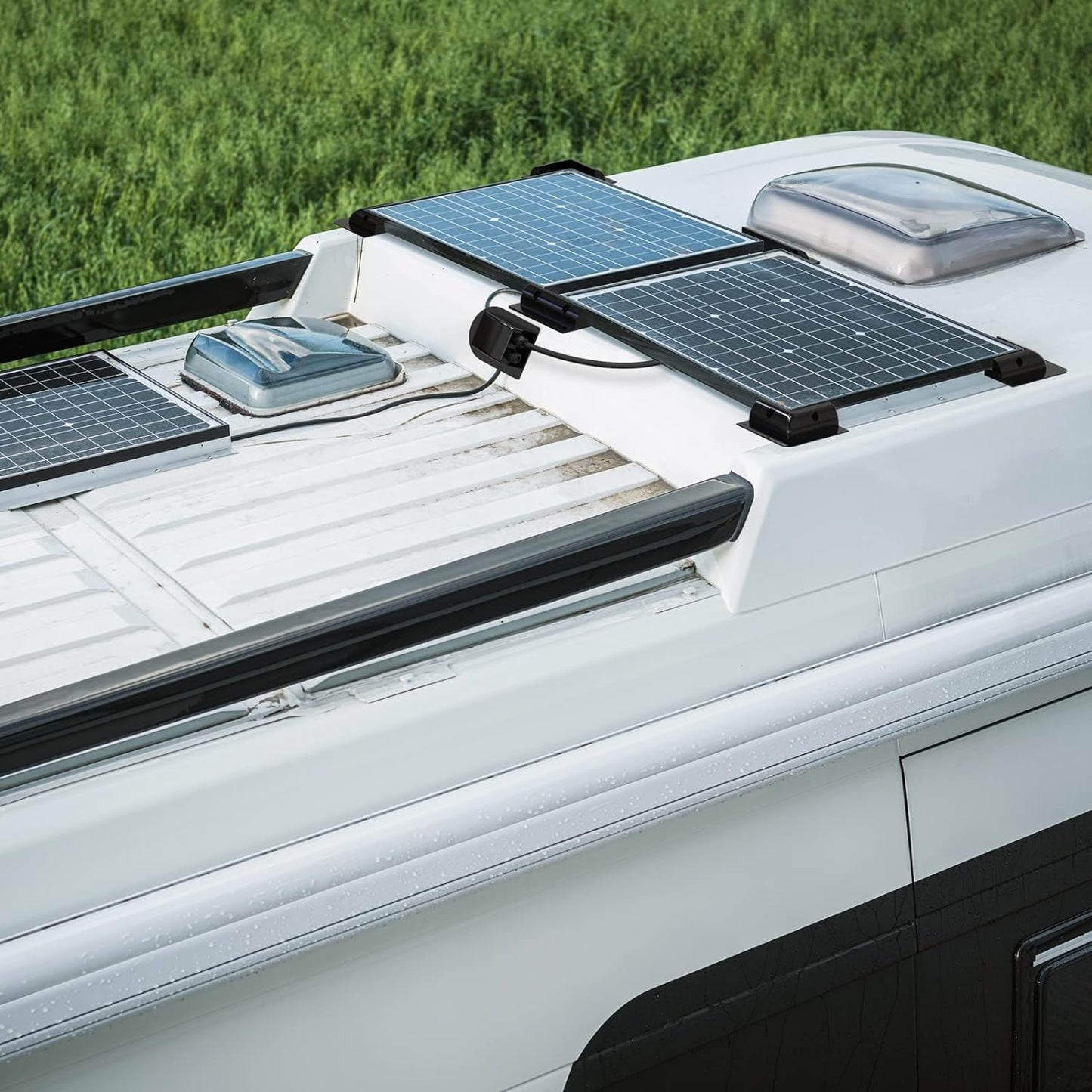 7pc Solarmodul Halterungen, Ruipoo Solarpanel Montagehalterung Seitenhalterungen ABS Eckhalter Satz bohrfrei Weit verbreitet auf Wohnmobile, Boote, Flachdächer, Camping und Caravan-Installationen