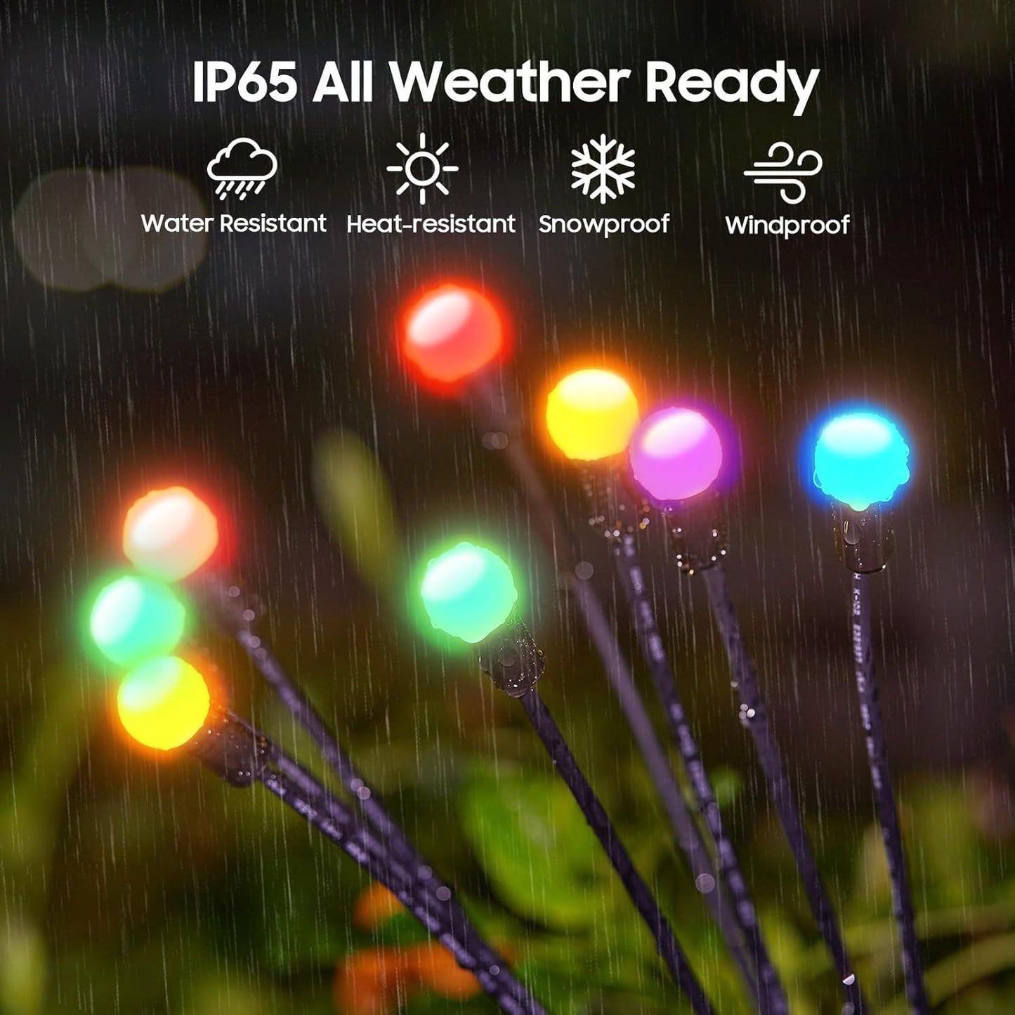 Firefly Solarlampen für Außen Garten 4 Stück, 32 Led Superhelle Glühwürmchen Weihnachten Aussen Solar, IP65 Wasserdicht Schwingende Garten-Deko für Outdoor Weihnachtsdeko Pathway Yard