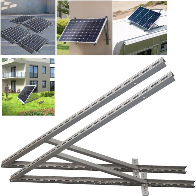 m4solar M03 Schwer aus Stahl für 1 Solarmodul (100W-600W), 0-90° Verstellbar Halterung ,PV Aufständerung Balkonkraftwerk Halterung Solarpanel Flachdach, Wand, Wohnmobil,Boot