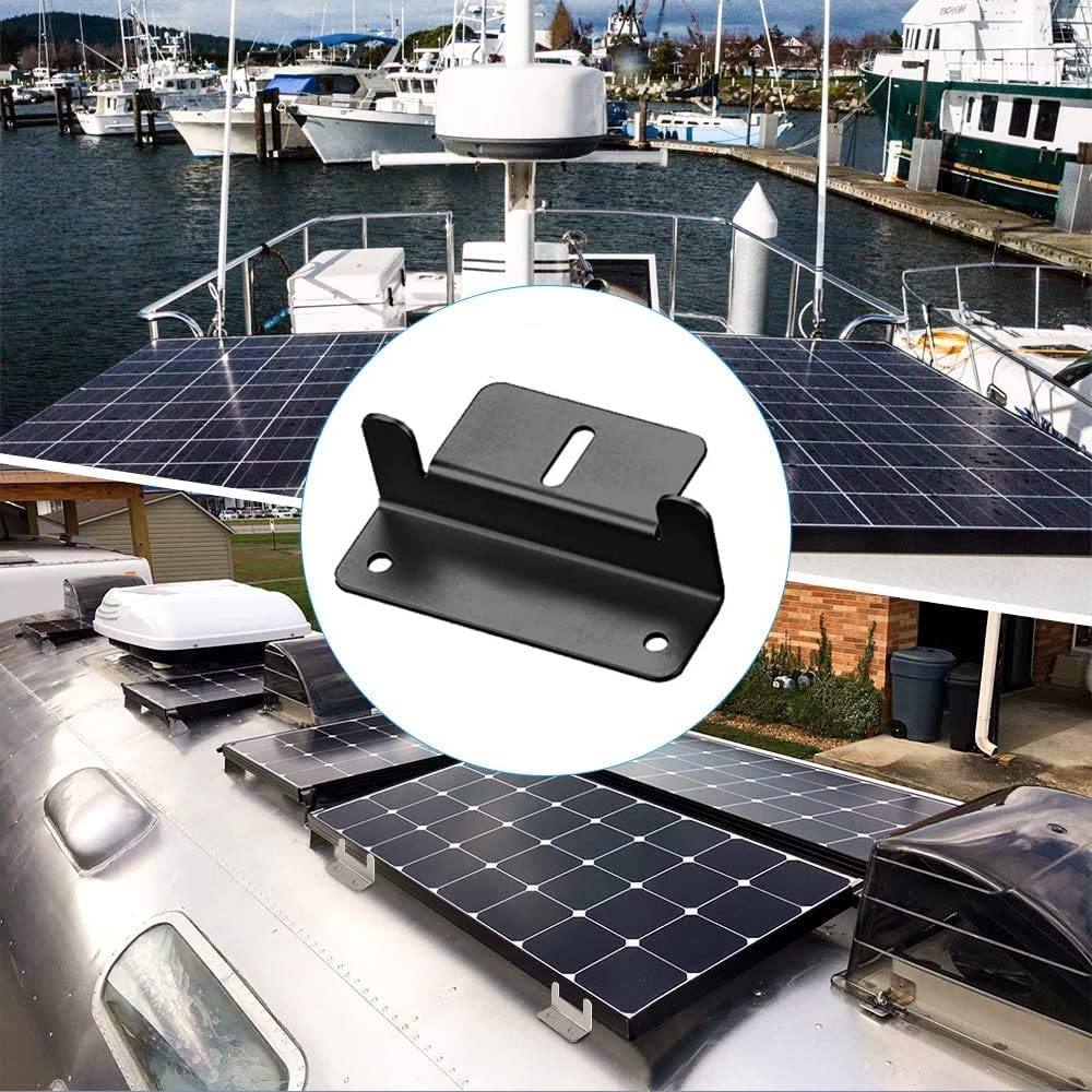 Solarmodul Halterung Z-Halter 4 Stück Schwarz/Silber Mzb02