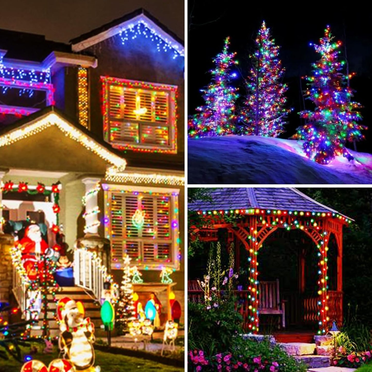 Solar Lichterkette outdoor aussen, 50/100/200/300LEDs 8 Modus Außenbeleuchtung Kupferdraht Wasserdicht