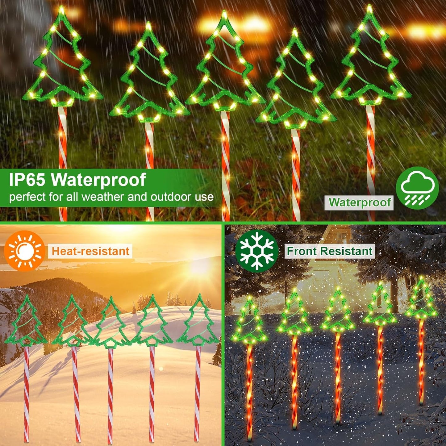 Solar Weihnachtsbeleuchtung Aussen, 5 Stück 85 LED Weihnachtsbaum Solarlampen Weihnachtsdeko, 8 Modi Solar Weihnachts Lichter Aussen, Wasserdicht Solarleuchten Deko für Garten Rasen Hof