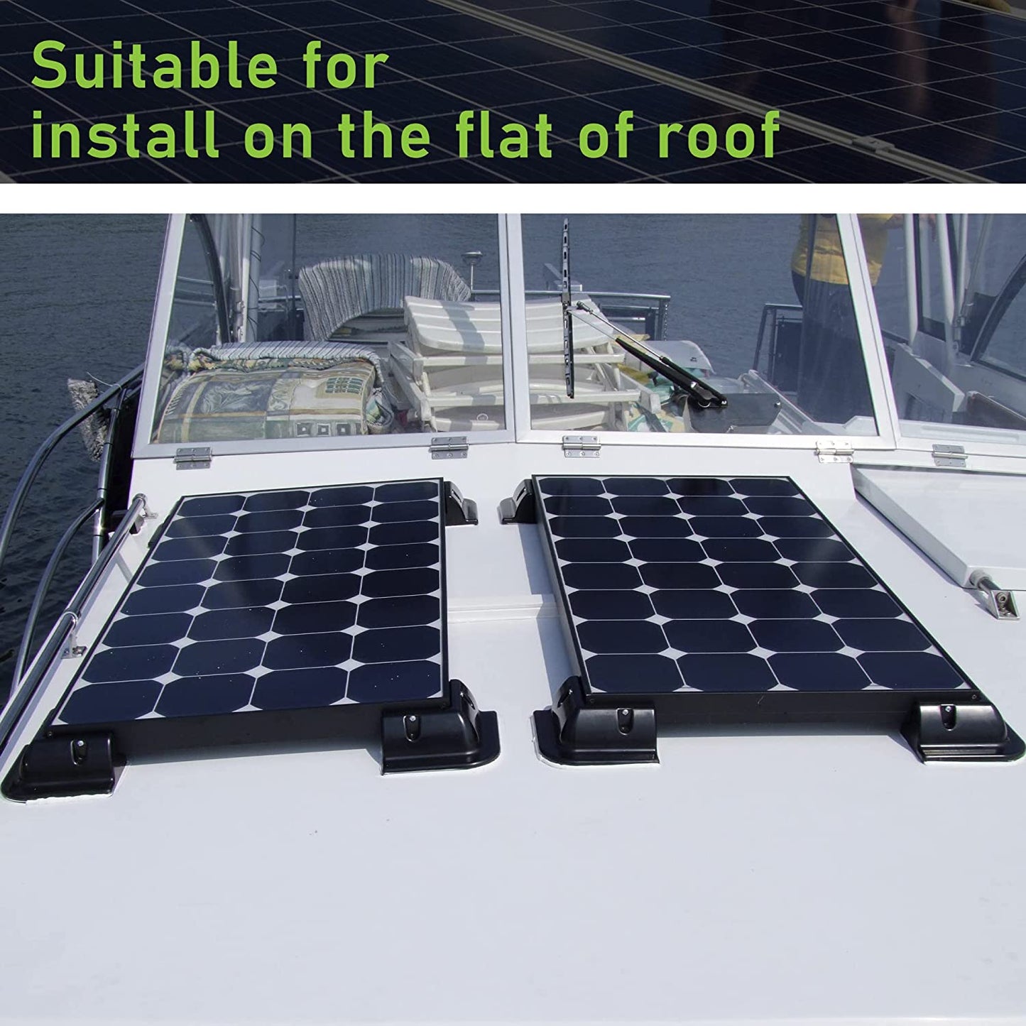 Solarpanel-Montagehalterungen Solar Panel Montagehalterung ABS Halterungen Modul-Halterung für Wohnmobil und Wohnwagen, Boote und Jede Flache Oberfläche (4 Ecken Bohrfreie)