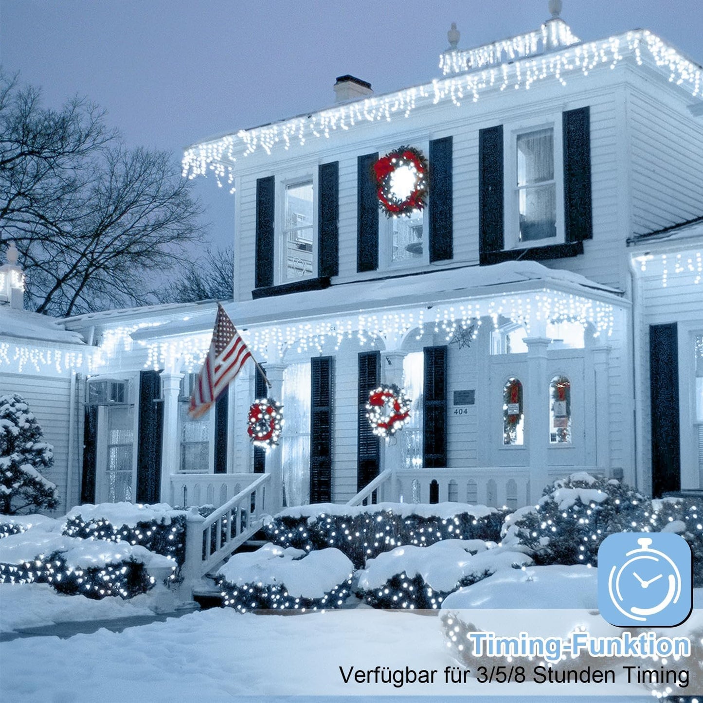 Eisregen Lichterkette Solar,3.5-40M Lichterkette mit 8 Modi, IP44, Memory&Timing-Fuction, Helligkeitsanpassung, Fernbedienungen, Geeignet für Innen- und Außendekoration（副本）