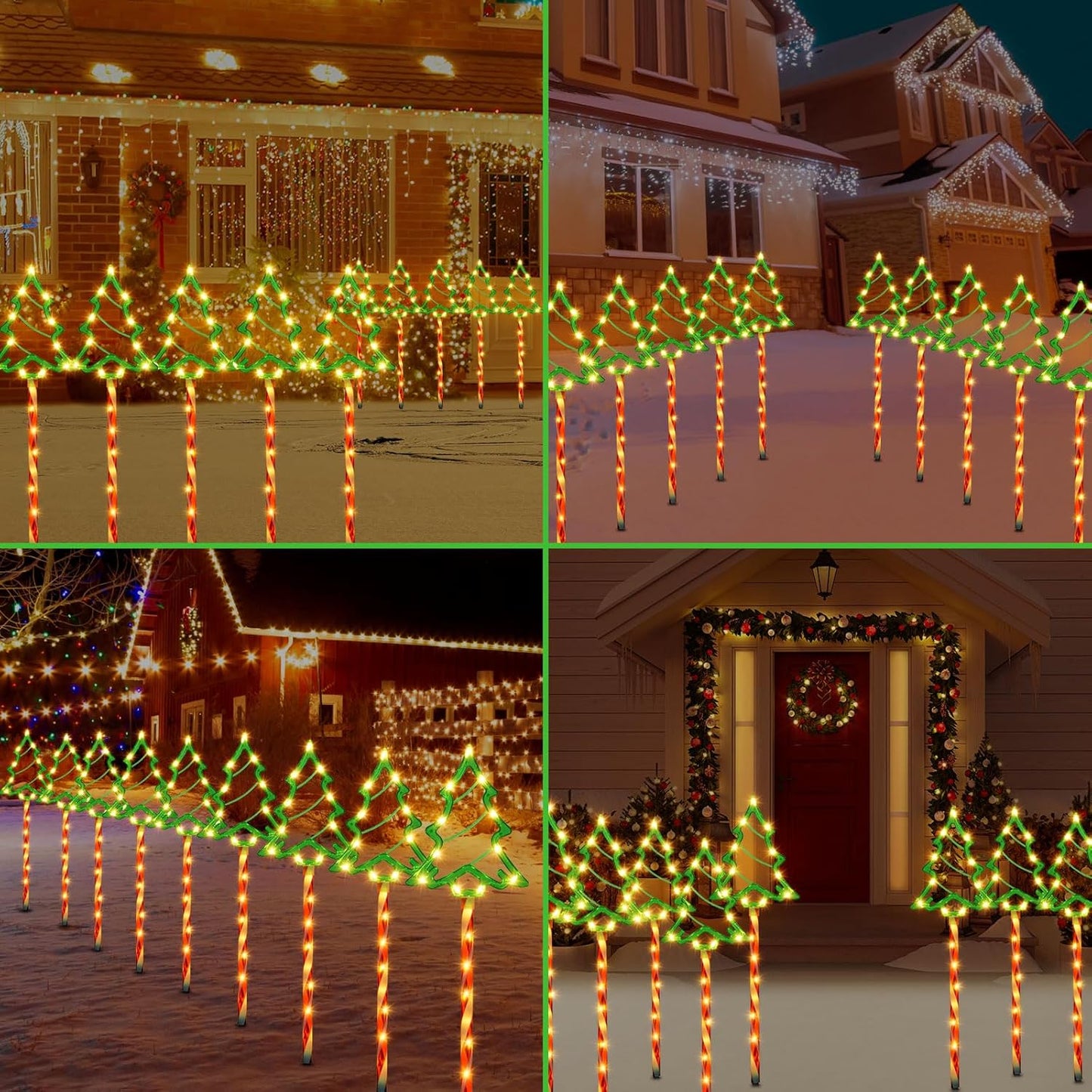 Solar Weihnachtsbeleuchtung Aussen, 5 Stück 85 LED Weihnachtsbaum Solarlampen Weihnachtsdeko, 8 Modi Solar Weihnachts Lichter Aussen, Wasserdicht Solarleuchten Deko für Garten Rasen Hof