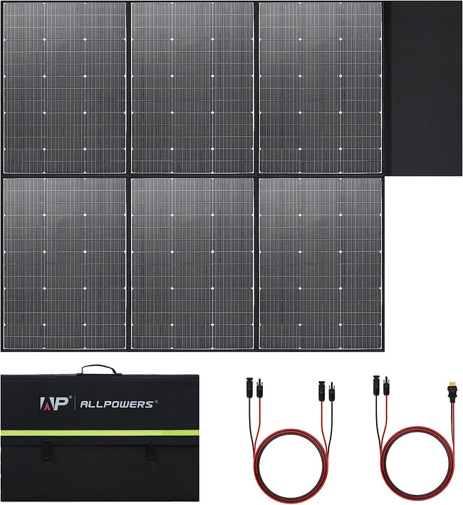 ALLPOWERS SP039 600W Faltbar Solarpanel Wohnmobil Solarpanel Set IP67 Wasserdicht 44V Monokristalline Solarmodule für Tragbare Solargeneratoren RV Batterie Boot Wohnwagen Balkon Garten Camping