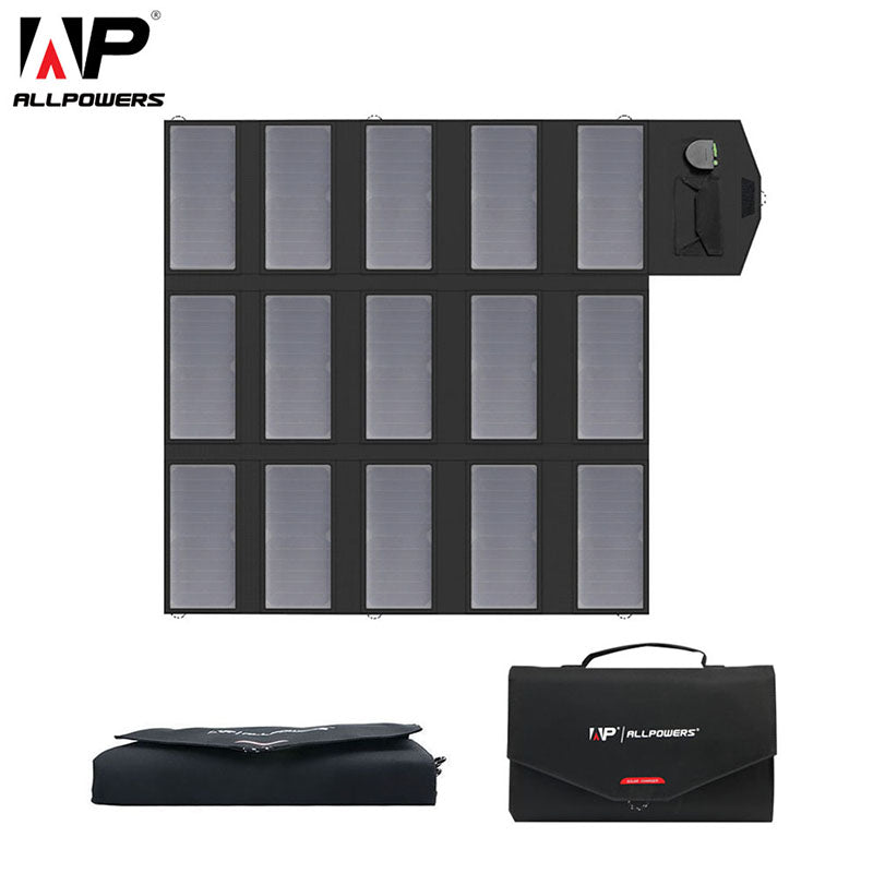 ALLPOWERS 100W Faltbares Solarpanel Solar ladegerät Solarmodul für Tragbare Powerstation mit 2 x USB Anschluss Outdoor Solargenerator für Reisen, Camping und Garten