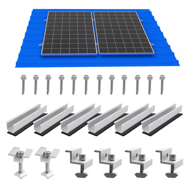 Solarmodul Halterung Kit   30-35mm Verstellbar,Halterung für Solarmodule,Für Solarpanel Halterung,Trapezblech Flachdach Montage PV Befestigung Set