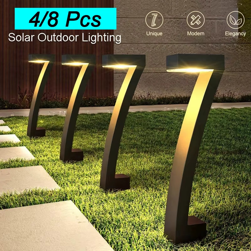 4/8 Stück Solar-LED-Licht, Gartenbeleuchtung, Außenbeleuchtung, IP65, wasserdicht, Rasenweg, Strahler für Hof, Auffahrt, Gehweg, Terrasse, Dekoration