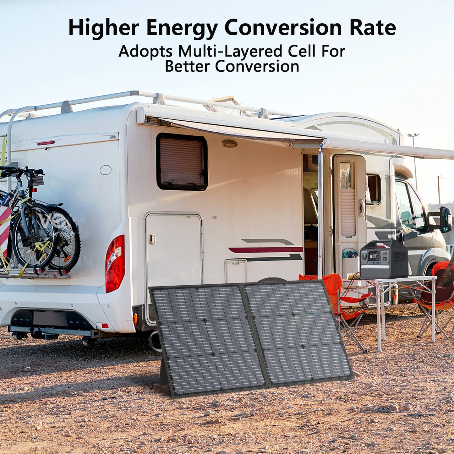 MHPOWOS 110 W tragbares Solarladegerät, 20 V, faltbare Solarmodule mit MC-4-Ausgang, 23,5 % Effizienzmodul für Outdoor-Camping-Wohnmobil