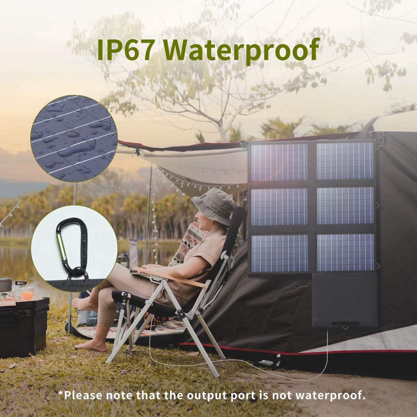 ALLPOWERS SP026 60W Tragbares Solarpanel, Monocrystalline Faltbar Solar Panel Photovoltaik Mobile Solarmodule mit 18V DC, 60W USB-C und USB-A Ausgängen FüR Wohnmobile, Outdoor, Reisen Und Camping