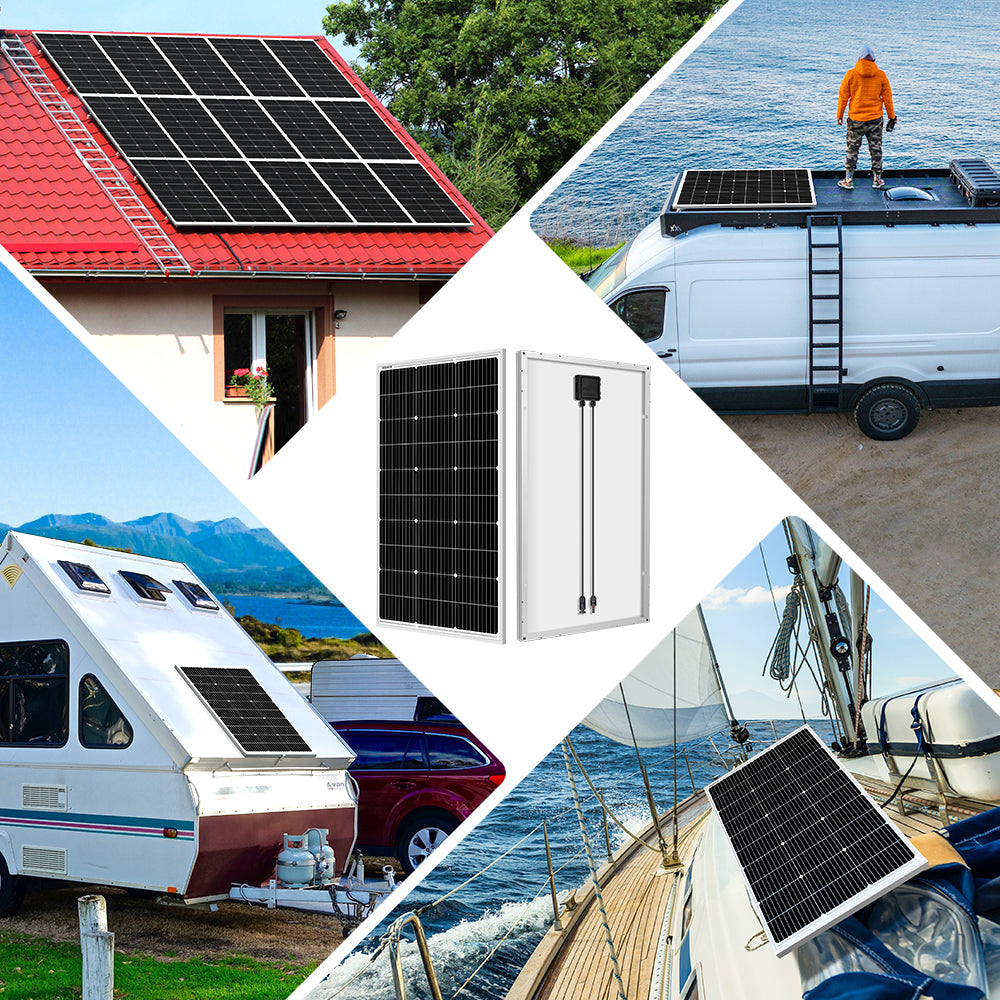 DOKIO 18V 100W-200W-400W starres Solarpanel China Monokristallines Silizium wasserdichtes Solarpanel # DSP-100M/DSP-100MX2 Camping/Zuhause/Wohnmobil