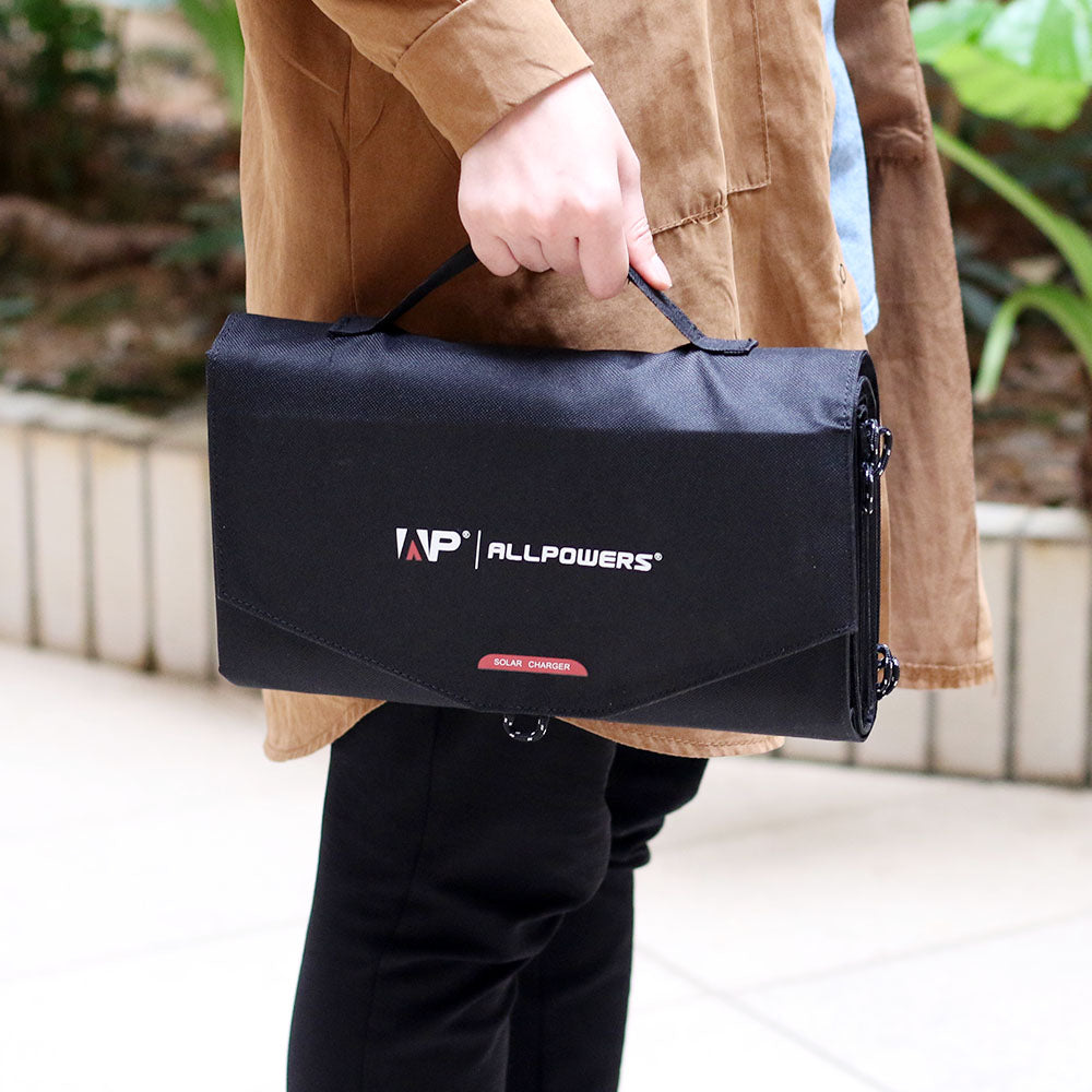 ALLPOWERS 100W Faltbares Solarpanel Solar ladegerät Solarmodul für Tragbare Powerstation mit 2 x USB Anschluss Outdoor Solargenerator für Reisen, Camping und Garten
