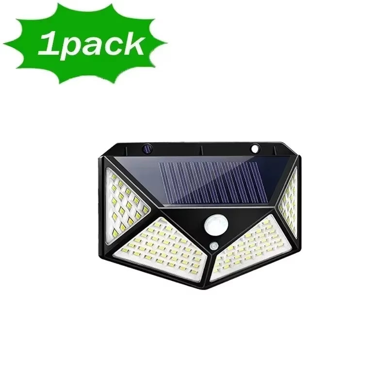 1/2 Stück 100 LED-Wandleuchten für den Außenbereich, Solarlampe, PIR-Bewegungsmelder, solarbetrieben, Sonnenlicht, Straßenlaterne für Gartendekoration