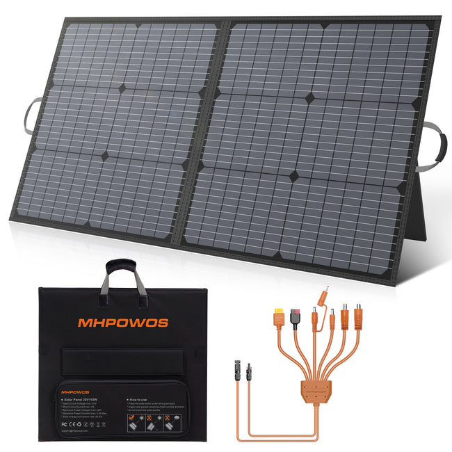 MHPOWOS 110 W tragbares Solarladegerät, 20 V, faltbare Solarmodule mit MC-4-Ausgang, 23,5 % Effizienzmodul für Outdoor-Camping-Wohnmobil