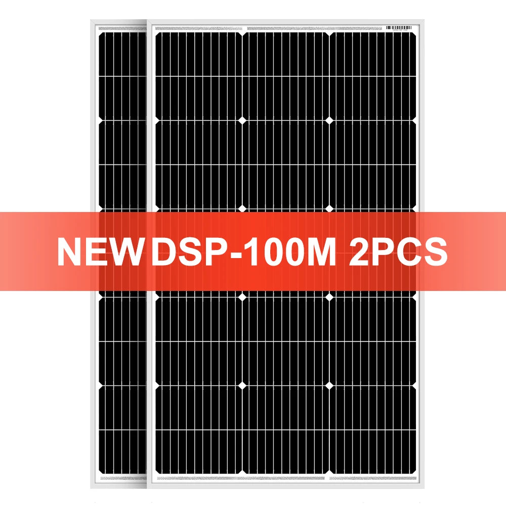 DOKIO 18V 100W-200W-400W starres Solarpanel China Monokristallines Silizium wasserdichtes Solarpanel # DSP-100M/DSP-100MX2 Camping/Zuhause/Wohnmobil