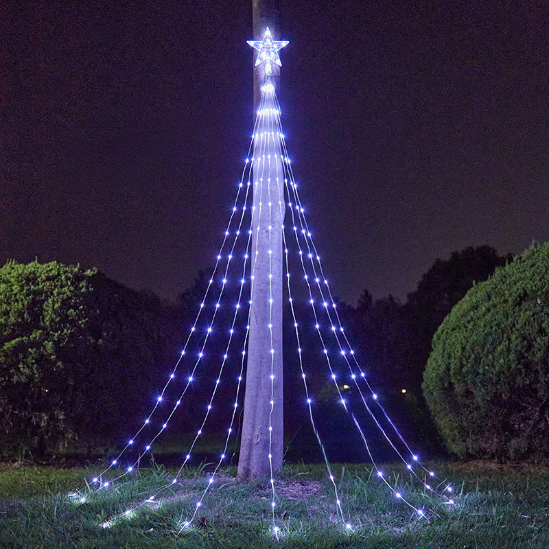 Solar Christbaumbeleuchtung mit Sterne, 2M-3M  200-300LEDs Tannenbaum Lichterketten, Fernbedienung, Wasserdicht Weihnachtsbaum Lichterketten mit 8 Modi für Weihnachtsbaum, Innen, Außen Dekor
